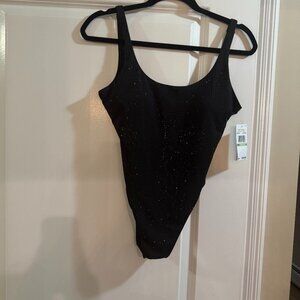 Michael Michael Kors Women's Studded Front One-Piece Swimsuit - Black